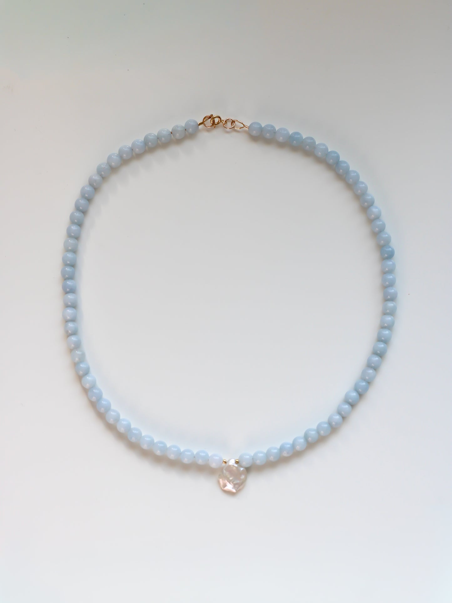 Blue Jade with Pearl Pendant