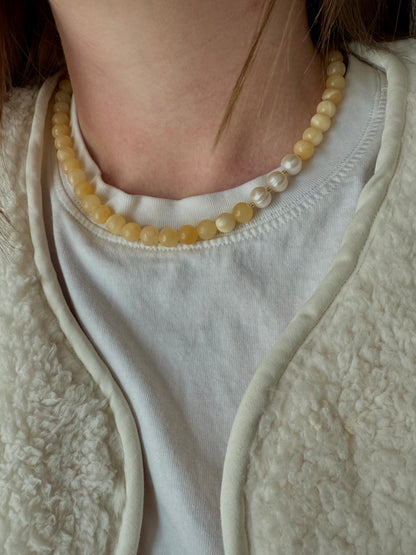 Yellow Jade Gemstone Necklace