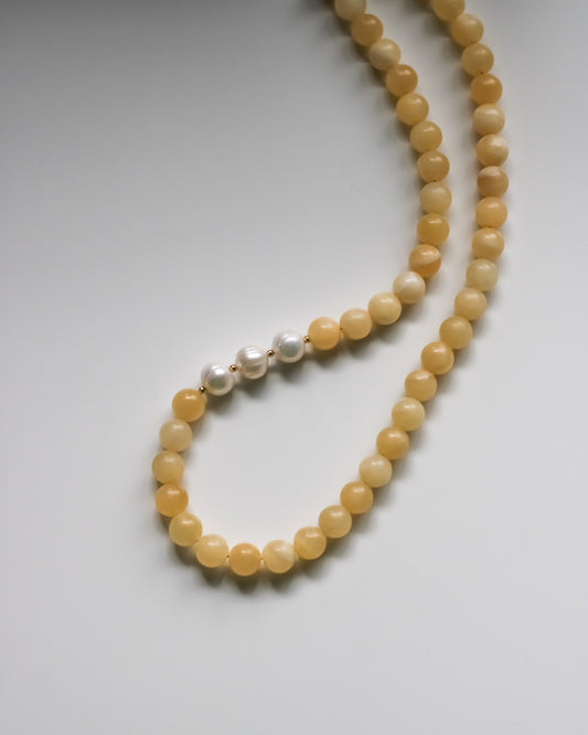 Yellow Jade Gemstone Necklace