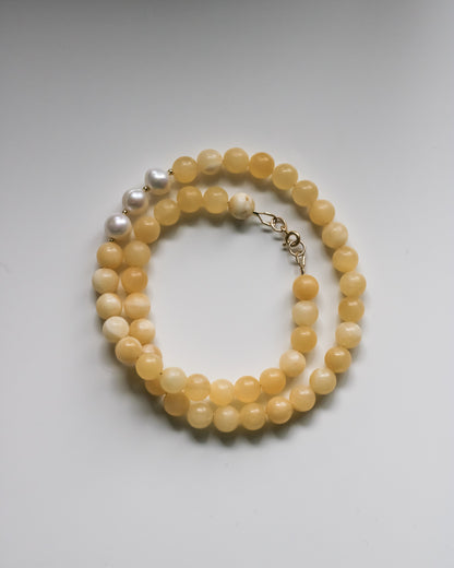 Yellow Jade Gemstone Necklace
