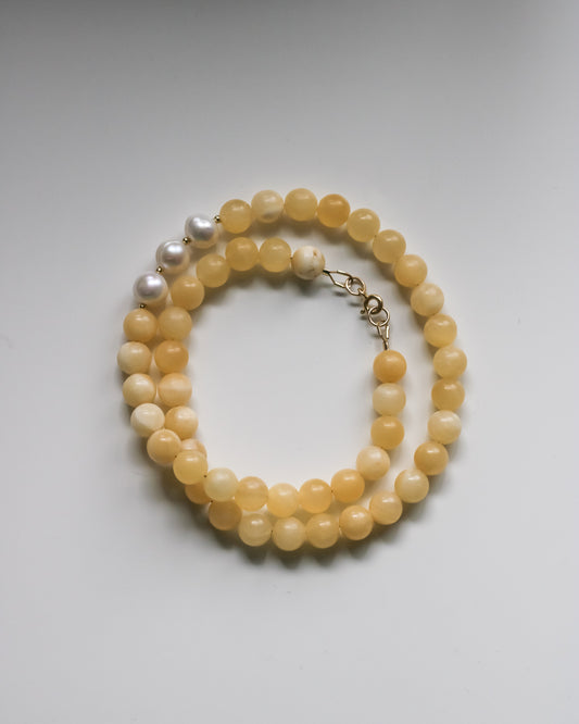 Yellow Jade Gemstone Necklace