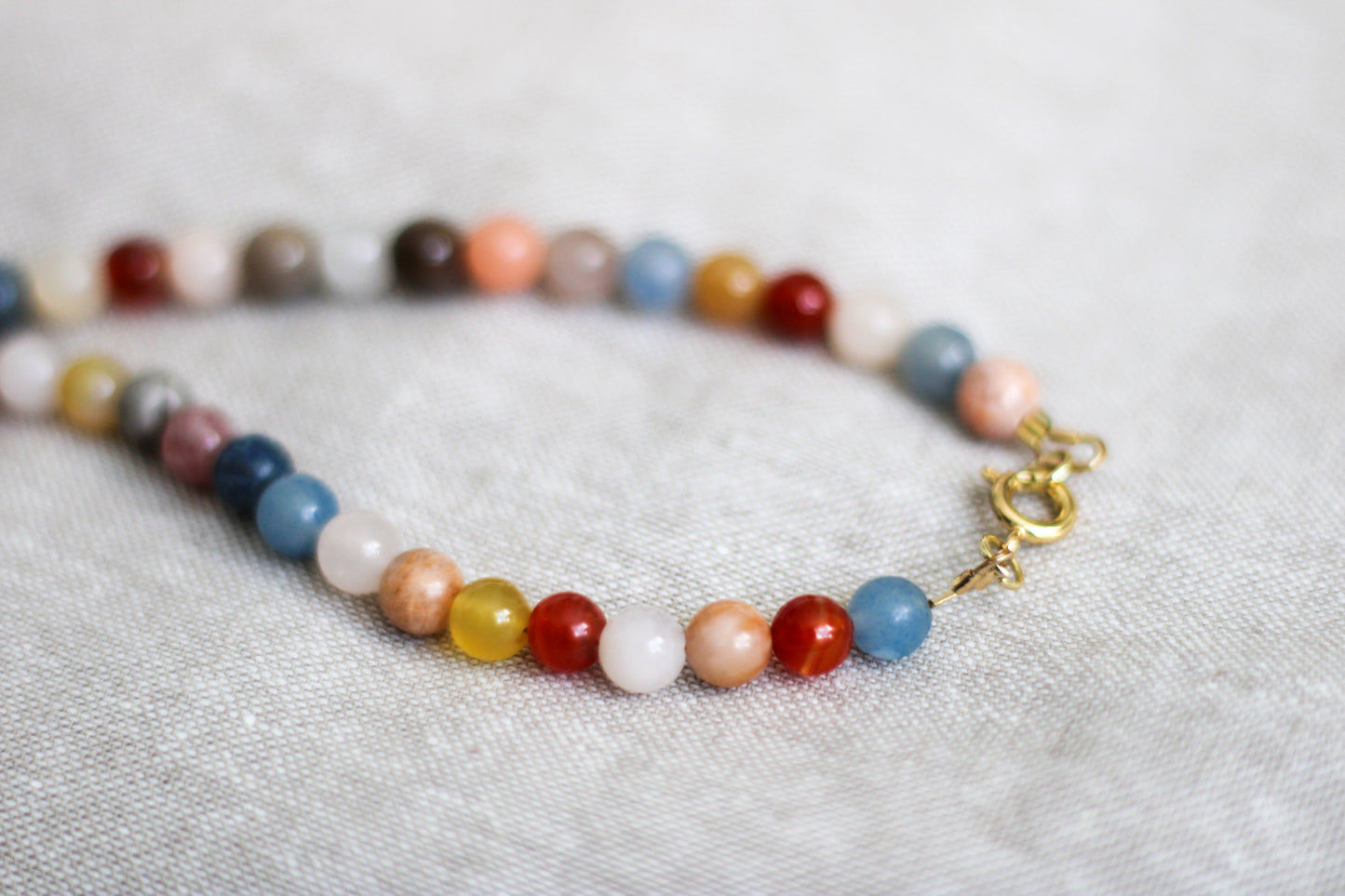 Muted Multicolor Rainbow Gemstone Necklace