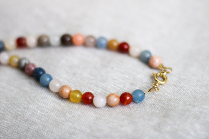 Muted Multicolor Rainbow Gemstone Necklace