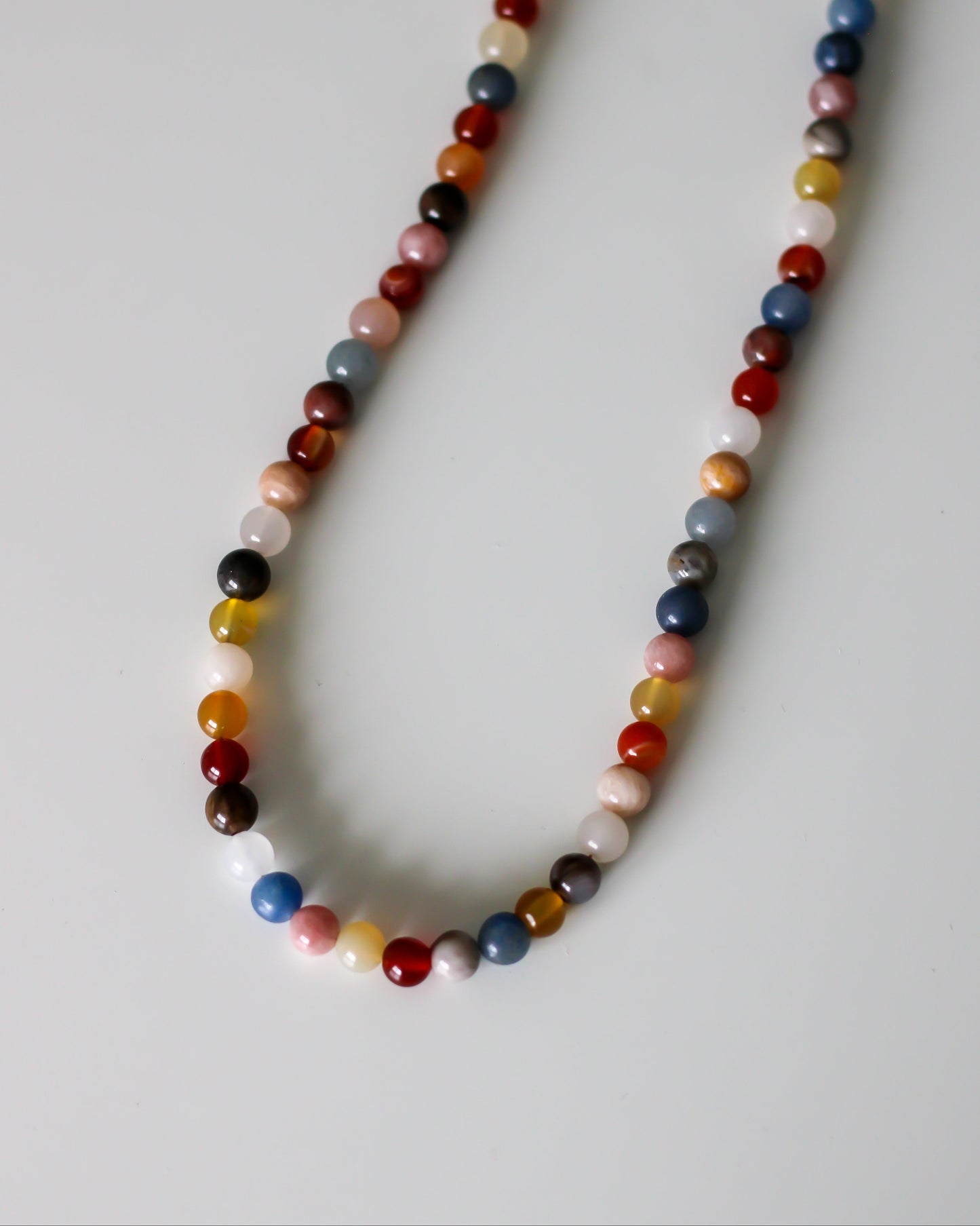 Muted Multicolor Rainbow Gemstone Necklace