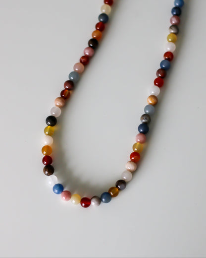 Muted Multicolor Rainbow Gemstone Necklace